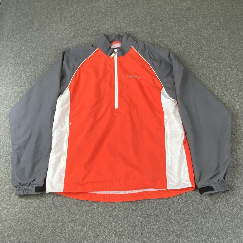 FootJoy Quarter Zip Orange Grey Jacket Windbreaker Men’s Size Small